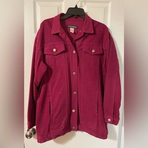 Cyclone Women’s Magenta Brushed Denim Jean Jacket Size Medium
